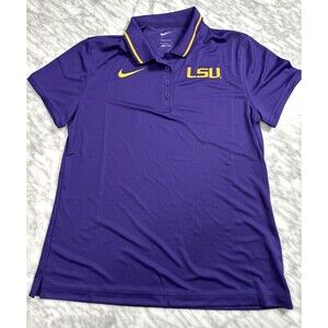 Nike LSU Tigers Dri-FIT Polo Shirt DZ8424-547 Women's Medium Purple & Gold NEW